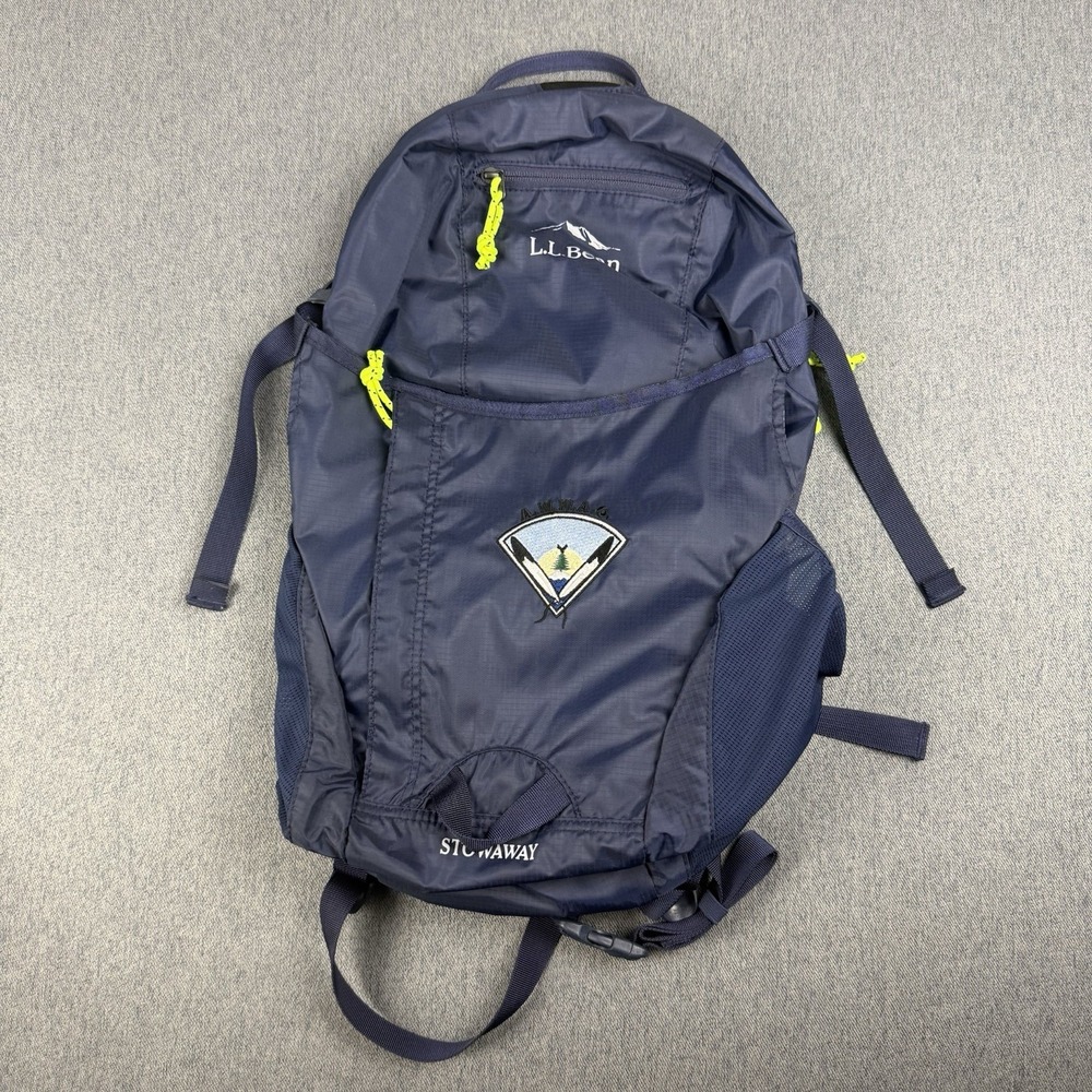 LL Bean Stowaway Backpack Packable Daypack Blue Nylon Unisex One Size